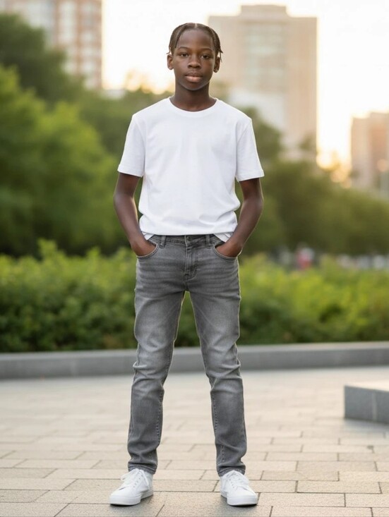 The Children's Place Other - THE CHILDREN'S PLACE Boys (14) Straight Leg Gray Jeans